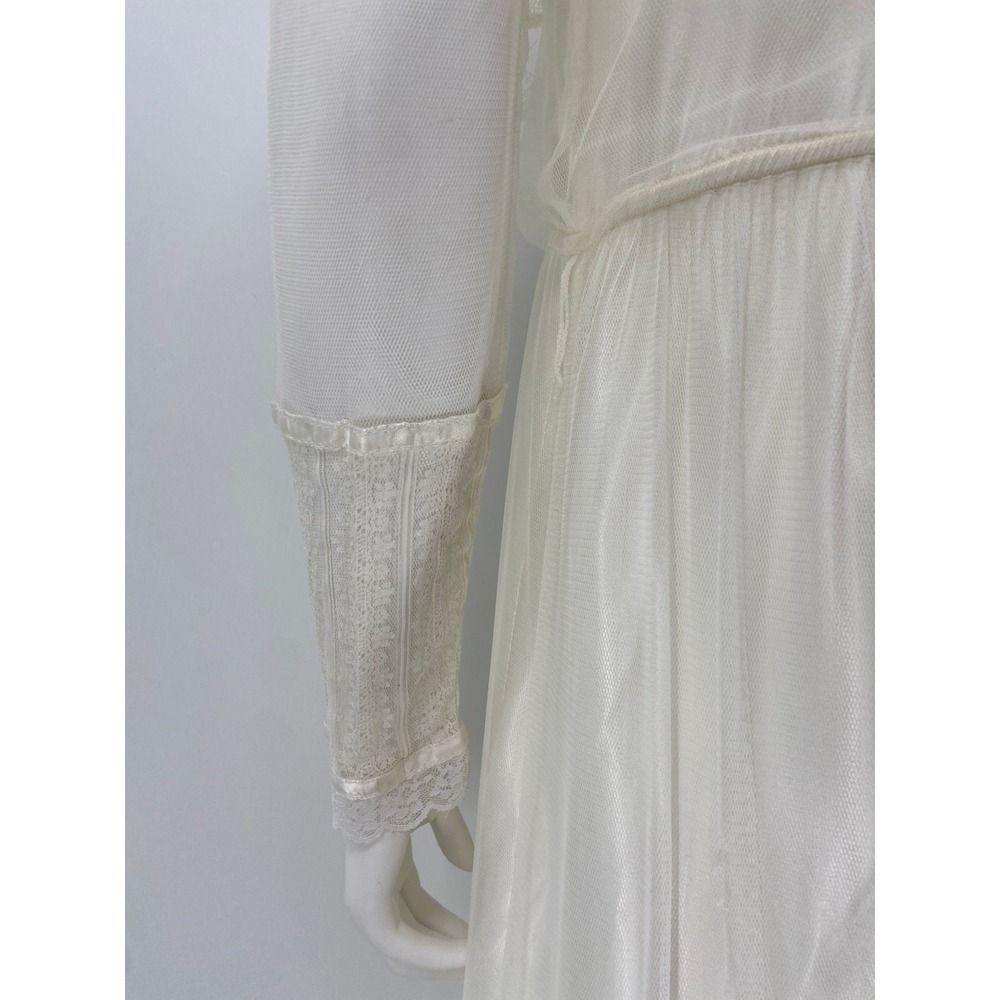Gunne‎ Sax Bridal Gown 9 Ivory Vintage Lace Victorian Wedding Dress Wedding - Picture 8 of 9